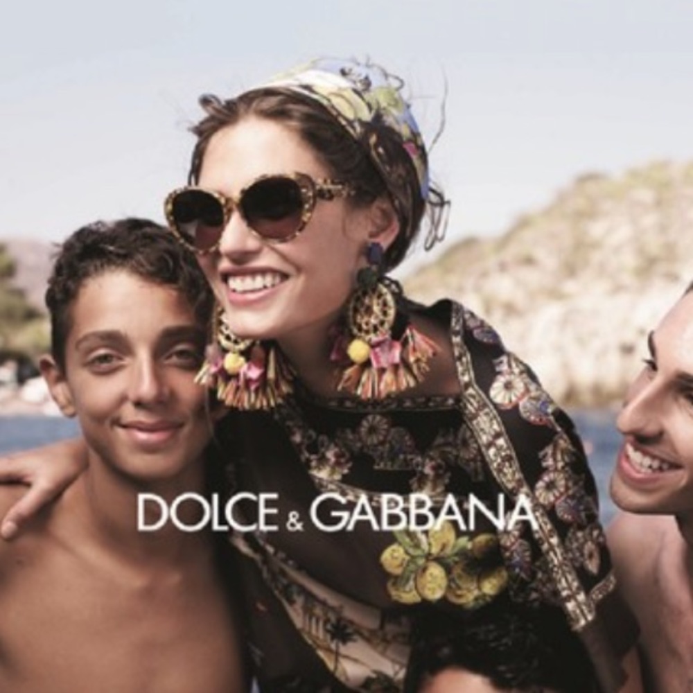 Dolce & Gabbana Cat Eye Gold Leaf Pink Sunglasses